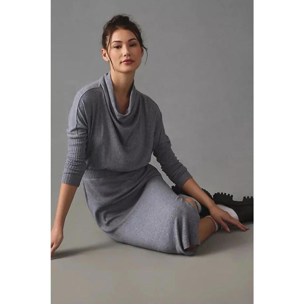 Daily Practice Anthropologie XL Petite Arabella Drapey Cowl Neck Maxi Dress NWT - Picture 2 of 9